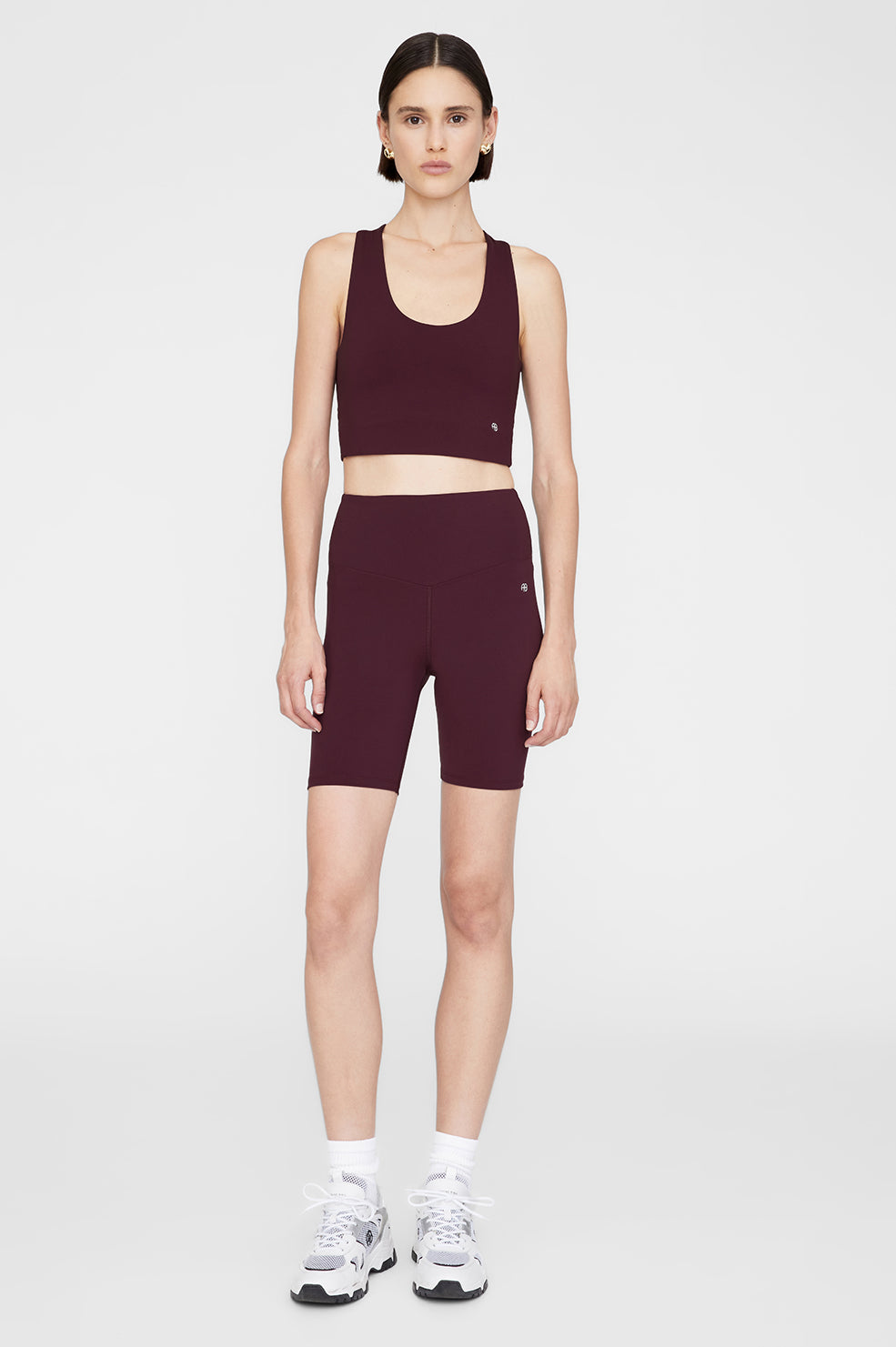 ANINE BING Blake Biker Short in Bordeaux